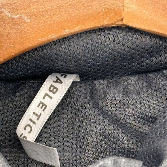 Fabletics Gray Ruched Long Sleeve Jacket Pink Zipper Drawstring Womens size larg - Picture 3 of 16